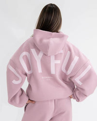 Joyful - White Print - Mauve Shadows